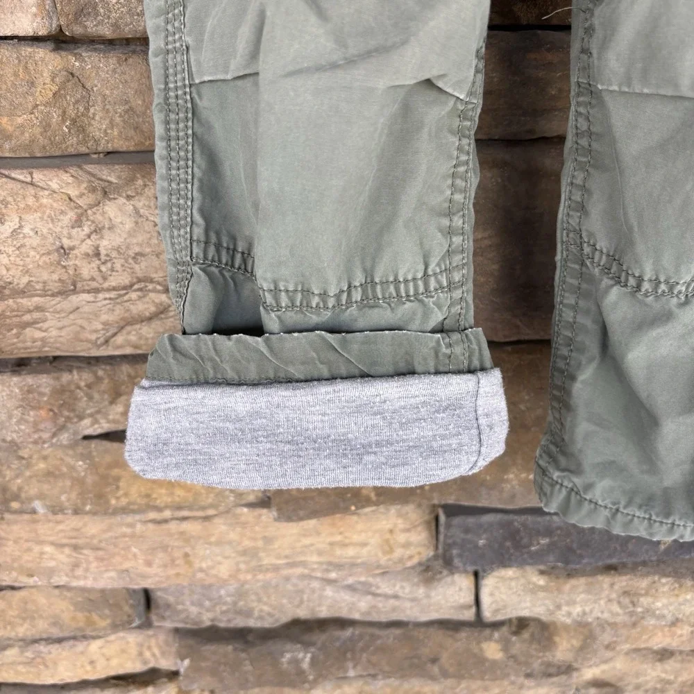 Baby Gap‎ Olive Hunter Green 4t Cargo Pants Lined Boys Winter Snap Pockets